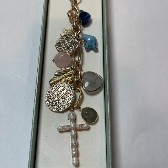 Atterri Gold Bag Charm with 13 Charms - NWOT - Picture 1 of 5